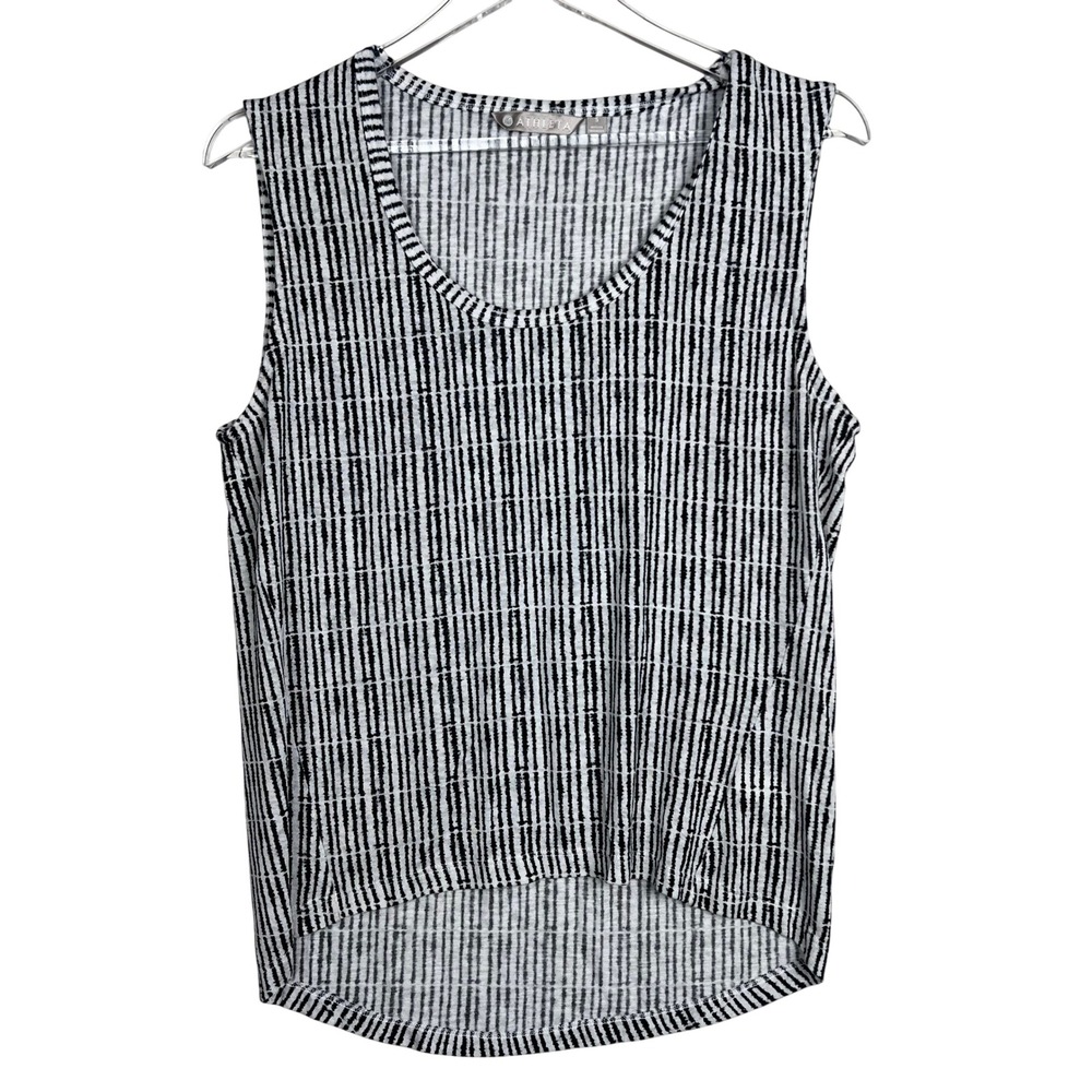 Athleta Tank S Striped Cotton Sleeveless Black White Stripe Tank Top